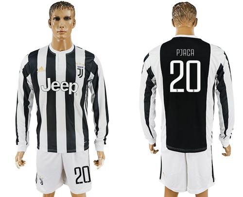 Juventus #20 Pjaca Home Long Sleeves Soccer Club Jersey - Click Image to Close